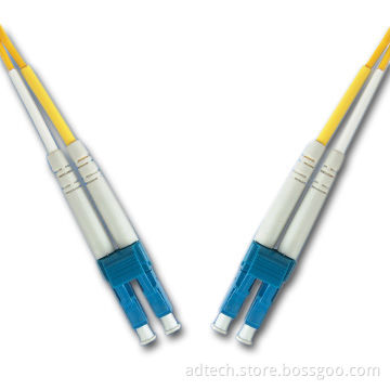 Fiber optic patch cable with LC to LC single mode duplex